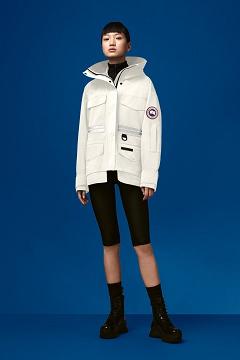 Chamarras Canada Goose Mujer Outlet - Mordaga Chubasquero Blancos FS0285734